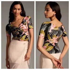 Favorite Daughter The Bad Decisions Ruched Crop Top In Hawaiian Clay